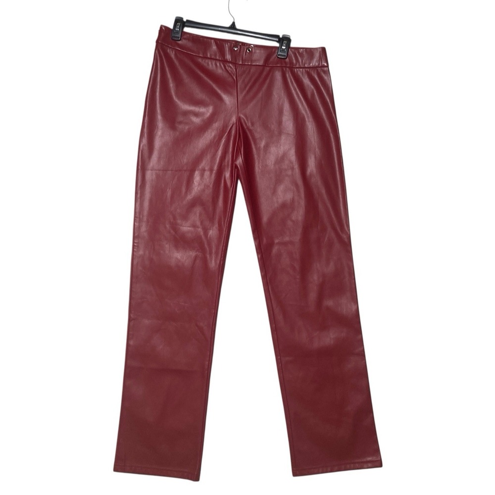 Tiger Mist Faux Leather Red Pant Size L Hi Low Waist Party Mob Wife Grunge